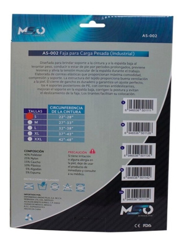 Faja Industrial Para Carga Y Trabajos Pesados Talla XXL