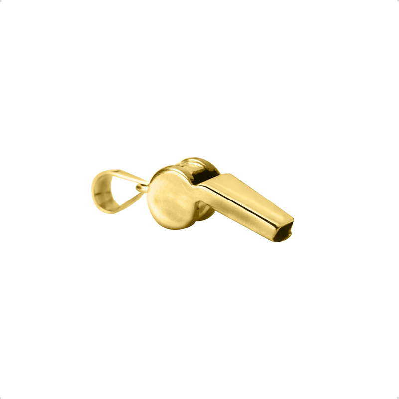 Hermoso Dije Silbato    VAROURO  Oro 10k Amarillo | Amor + Cadena Regalo