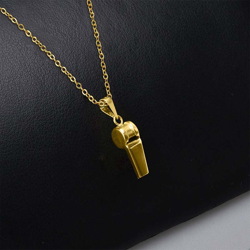 Hermoso Dije Silbato    VAROURO  Oro 10k Amarillo | Amor + Cadena Regalo