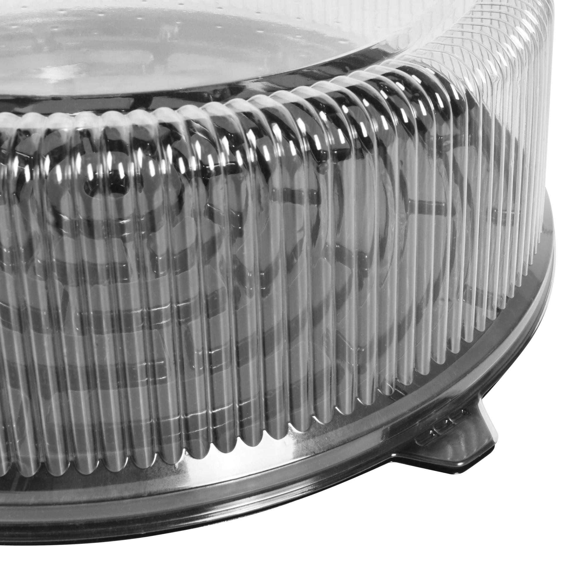 Domo para pastel extra grande, ideal para pasteles de 33cm de diametro y 10.5cm de alto, Transparentes Base Negra, 25 domos y 25 bases, DB12A WOW