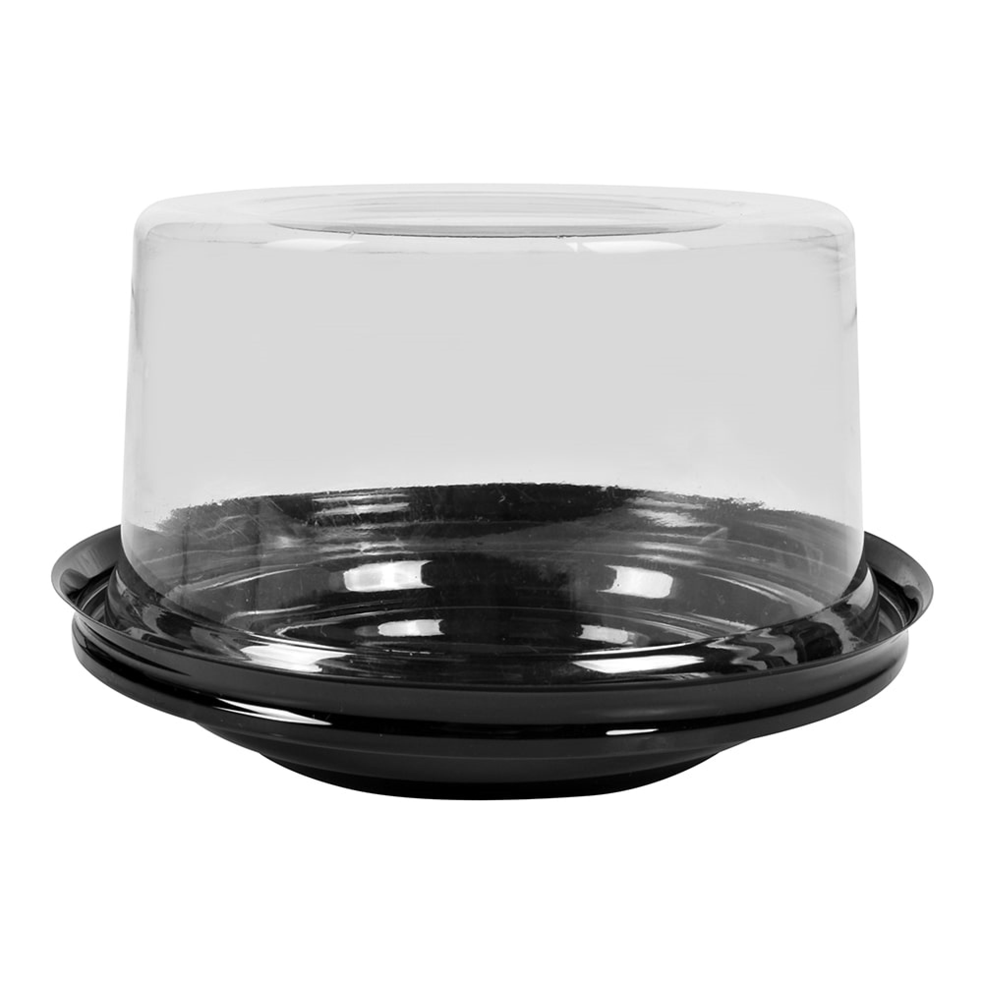 Domo para mini pastel, ideal para pasteles de 10cm de diametro y 7cm de alto, Transparentes Base Negra, 200 domos y 200 bases, DB04M WOW