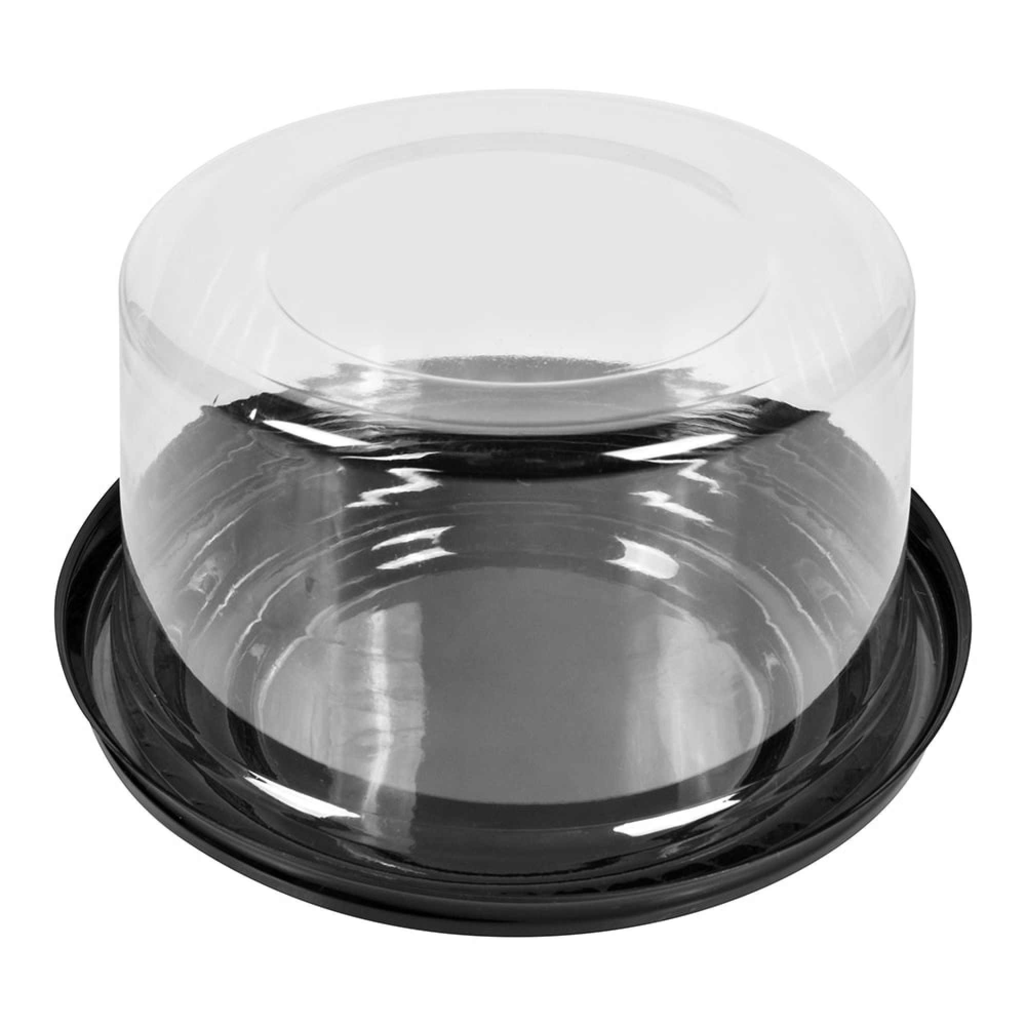 Domo para mini pastel, ideal para pasteles de 10cm de diametro y 7cm de alto, Transparentes Base Negra, 200 domos y 200 bases, DB04M WOW