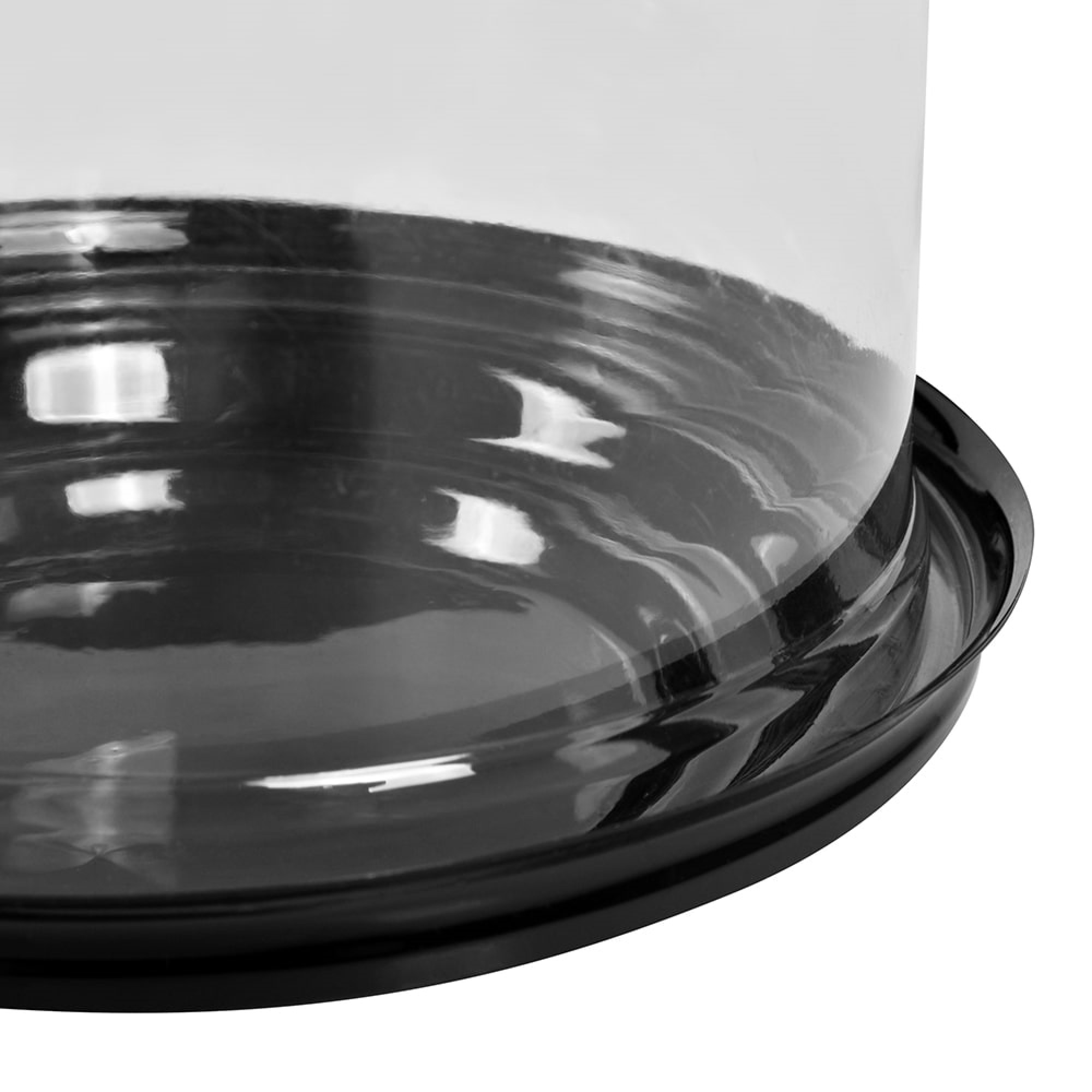 Domo para mini pastel, ideal para pasteles de 10cm de diametro y 7cm de alto, Transparentes Base Negra, 200 domos y 200 bases, DB04M WOW