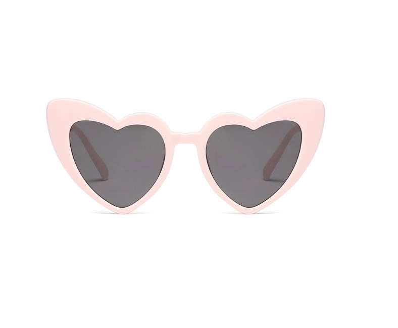 Lentes De Sol Valeria Corazón Oversize Rosa Claro
