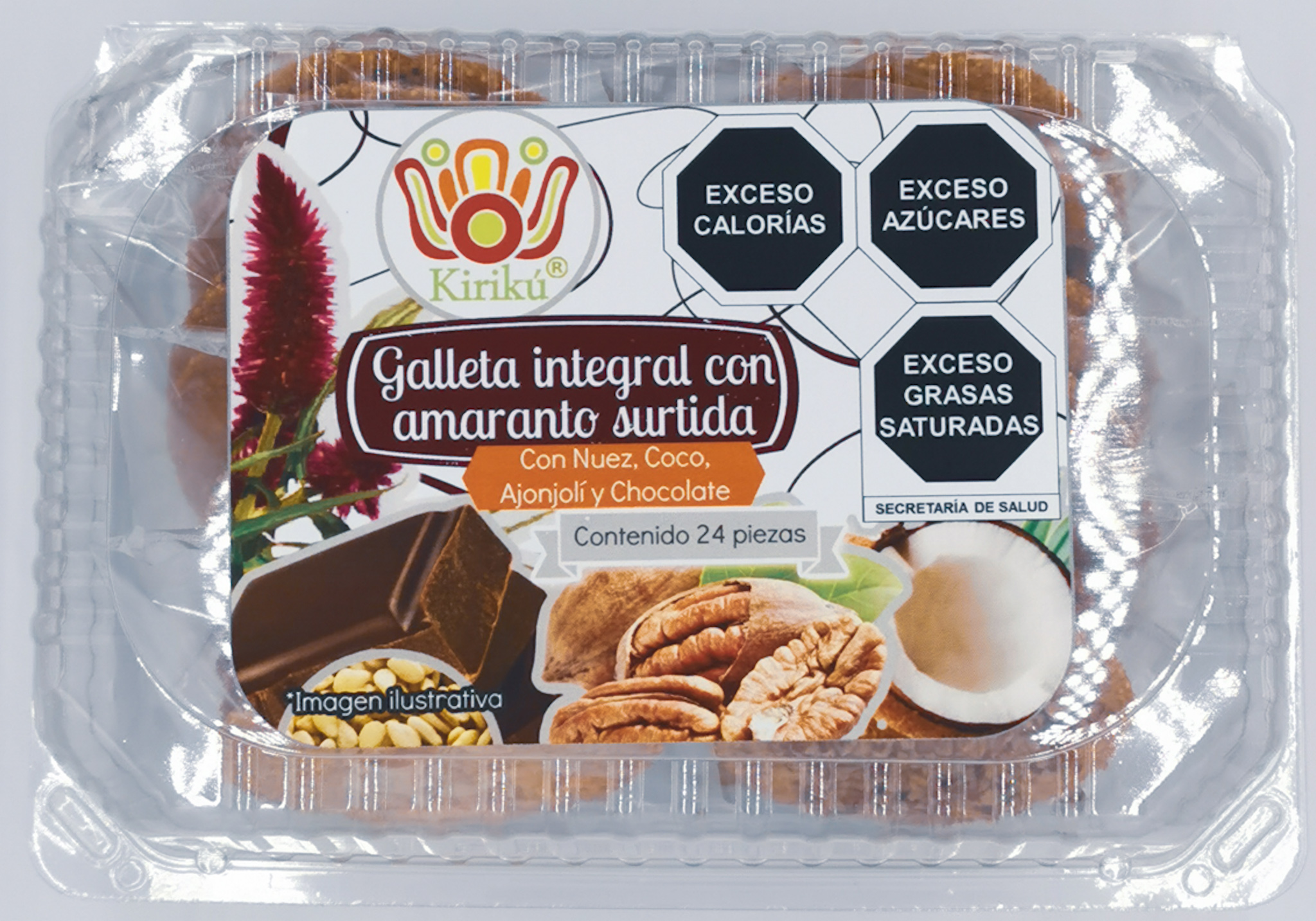 Domos de Galleta Integral Con Amaranto Surtida Sabor Nuez, Coco, Chocolate y Ajonjolí  (48 piezas)