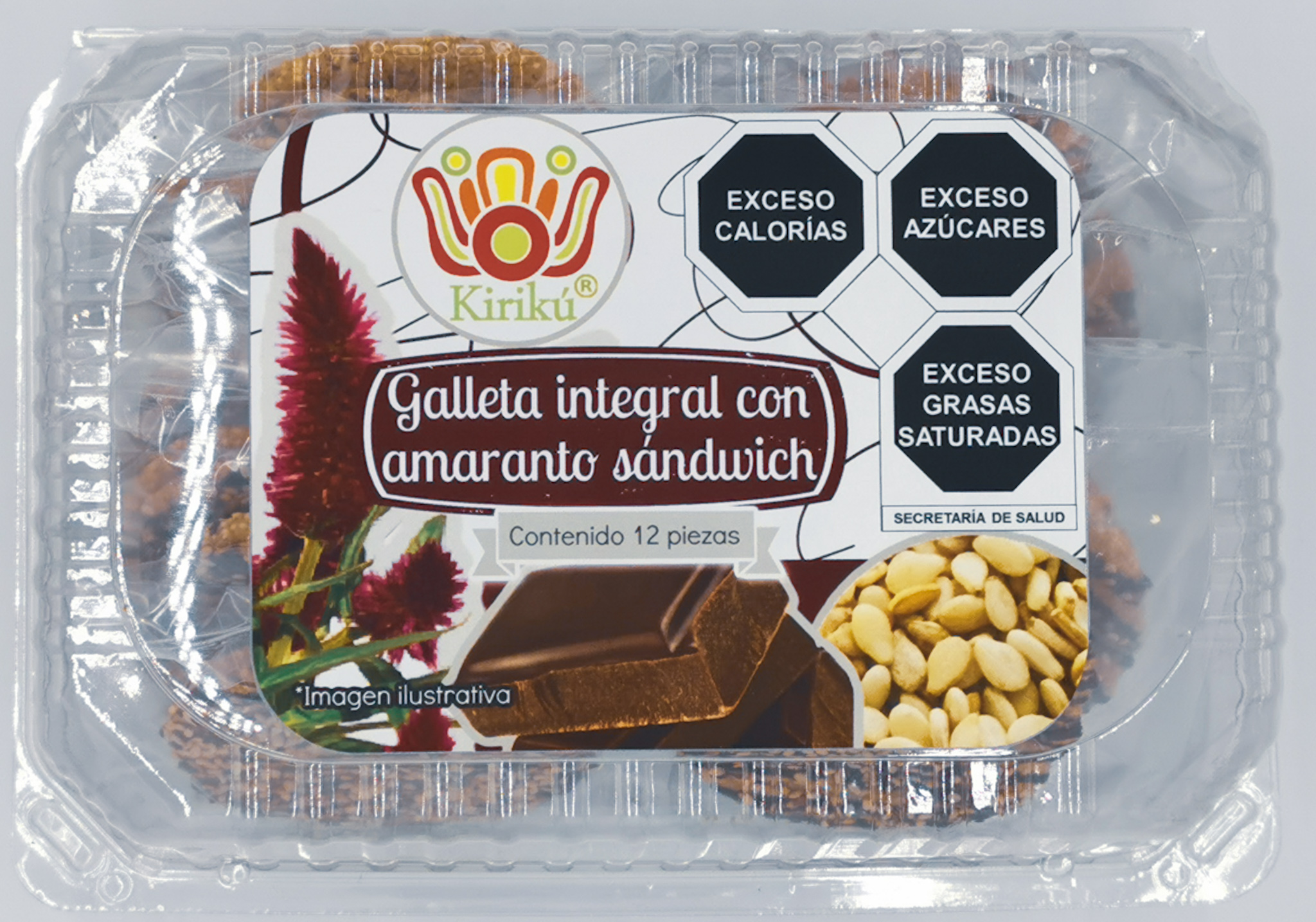 Domos de Galleta Integral Con Amaranto Sándwich, Rellenas de chocolate y Decoradas con Ajonjolí Tostado (24 Galletas)