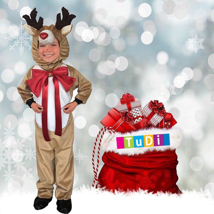 Disfraz de Navidad Reno para Bebés, Niños y Niñas Festival Pastorela Ayudante de Santa Claus - DISFRACES TuDi