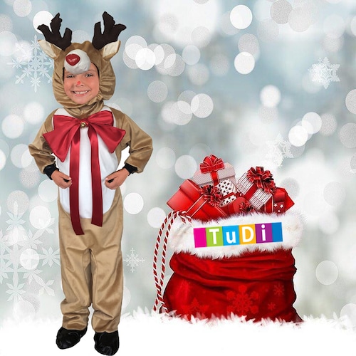 Disfraz de Navidad Reno para Bebés, Niños y Niñas Festival Pastorela Ayudante de Santa Claus - DISFRACES TuDi