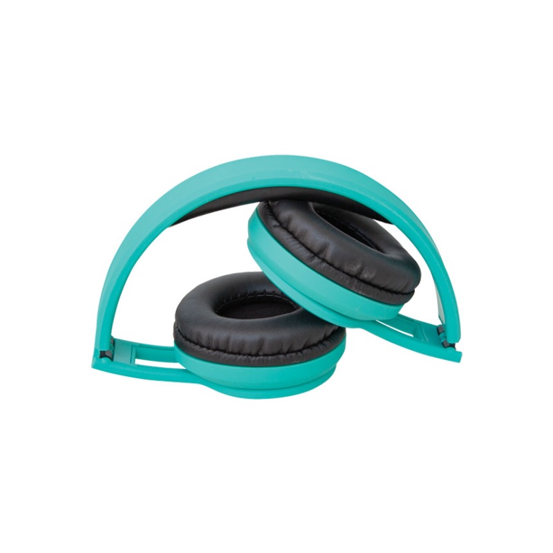 Audífonos Mitzu MH-5042GR, Alámbricos Plegables turquesa con cable desmontable END