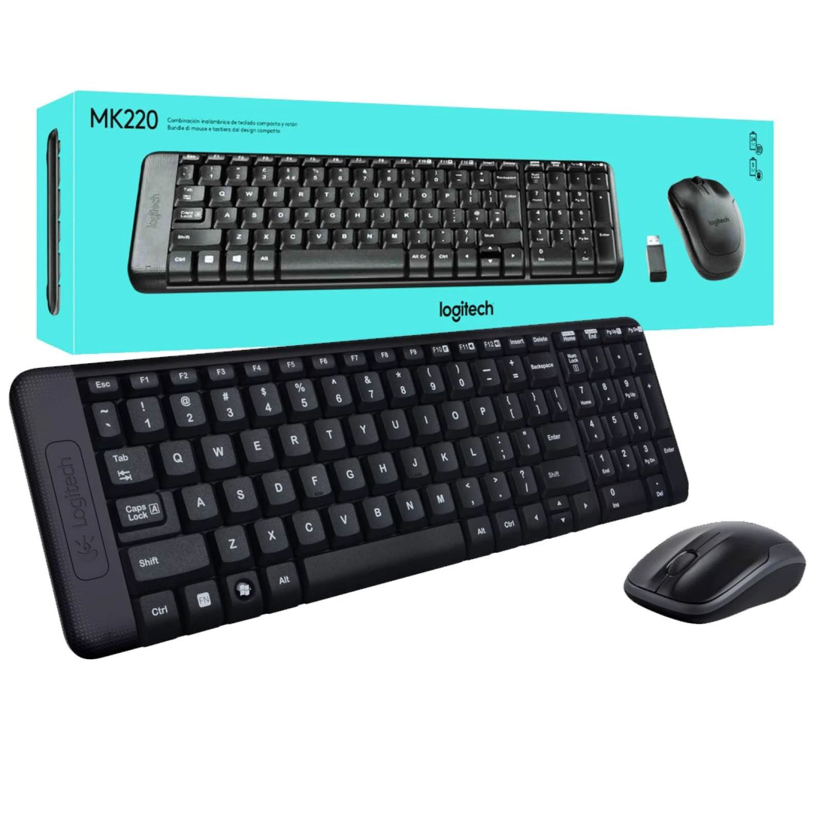 Teclado y Mouse Inalámbricos Logitech MK220 