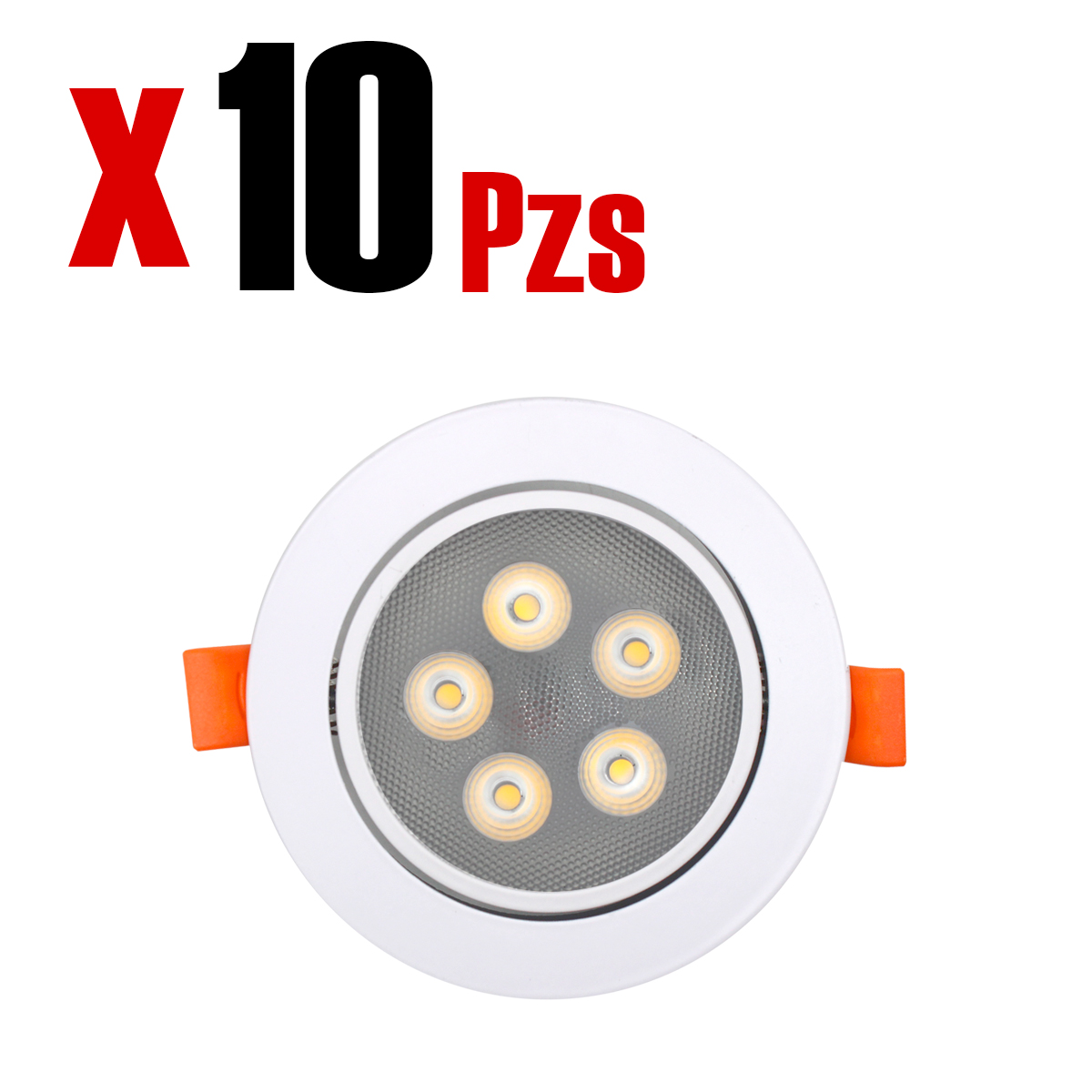 Spot Led 5w Luz Blanca, Acabado Blanco 10 Pz