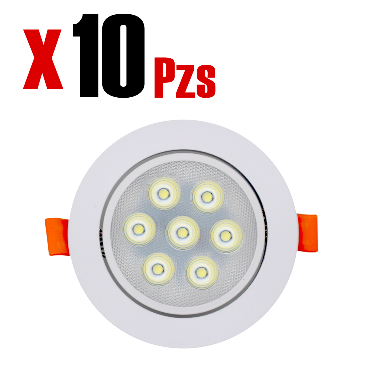 Spot Led 7w Luz Blanca, Acabado Blanco 10 Pz
