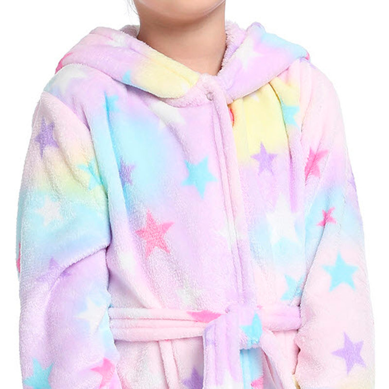 Bata Pijama Baño Niños Unicornio ESTELLAS Toalla Frazada Bebes BB2