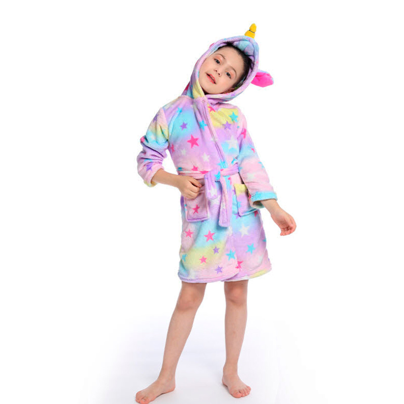 Bata Pijama Baño Niños Unicornio ESTELLAS Toalla Frazada Bebes BB2