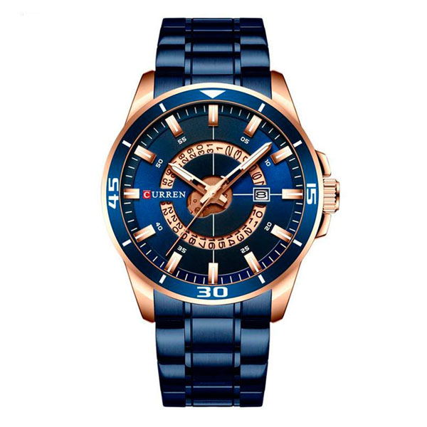 Reloj Curren para Hombre, Análogo, Extensible de Acero Inoxidable, Ajustable, Broche de Mariposa, El 