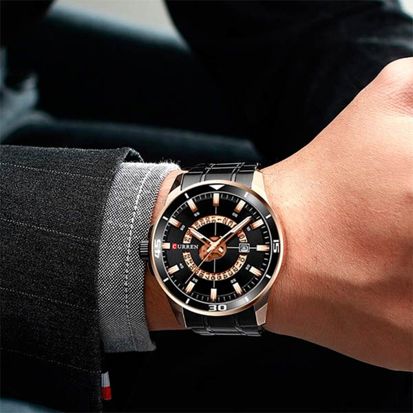 CURREN Reloj de Pulsera para Hombre Analogo Elegante Formal Ejecutivo Exclusivo Moderno Traba