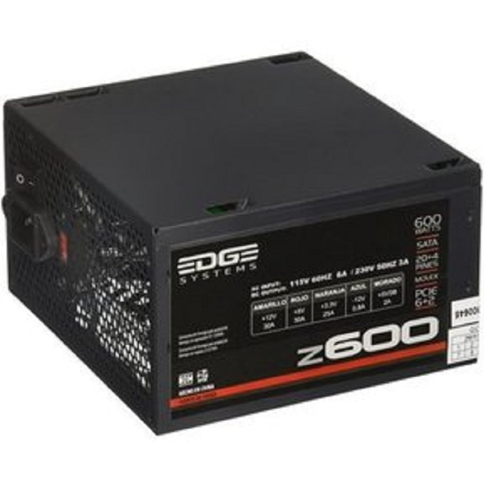 Fuente De Poder Pc 600w Atx Gamer Z600  Edge Sistems