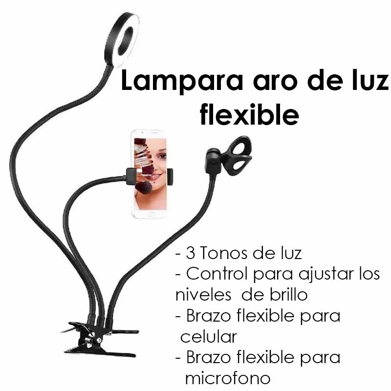 Aro Luz Led Lampara flexible para celular y microfono .