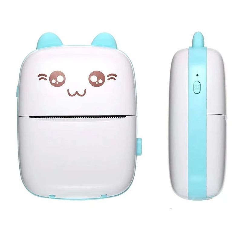 MINI IMPRESORA TERMICA PORTATIL BLUETOOTH PARA CELULAR, TABLET O PC, AZUL