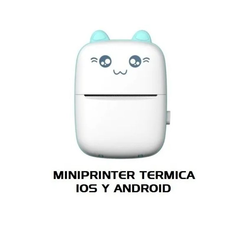 MINI IMPRESORA TERMICA PORTATIL BLUETOOTH PARA CELULAR, TABLET O PC, AZUL