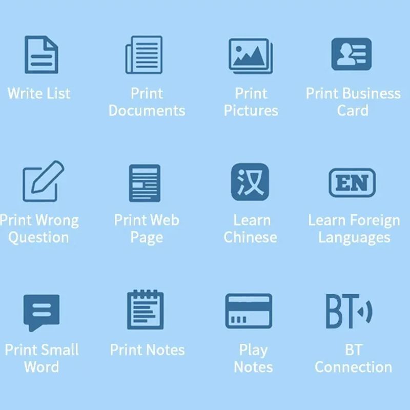 MINI IMPRESORA TERMICA PORTATIL BLUETOOTH PARA CELULAR, TABLET O PC, AZUL