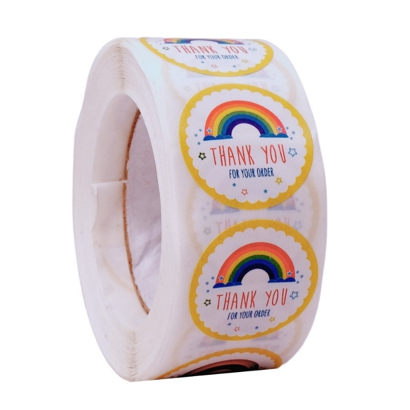 500 Etiquetas Adhesivas Gracias/Thank You Rainbow [CBH0829]