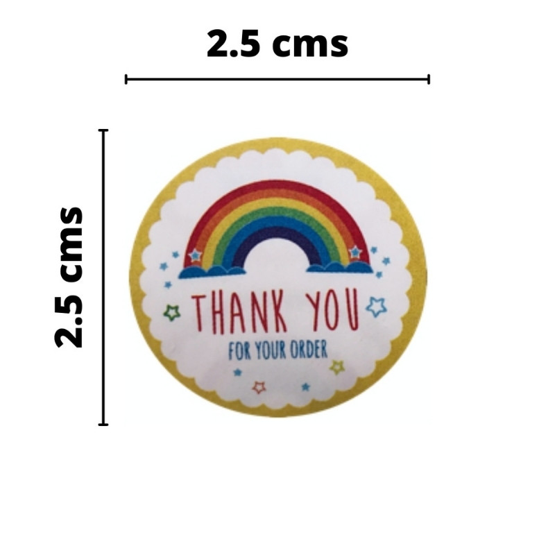 500 Etiquetas Adhesivas Gracias/Thank You Rainbow [CBH0829]