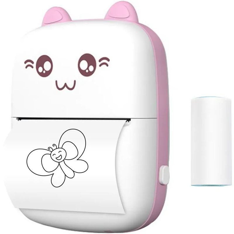 MINI IMPRESORA TERMICA PORTATIL BLUETOOTH PARA CELULAR, TABLET O PC, ROSA