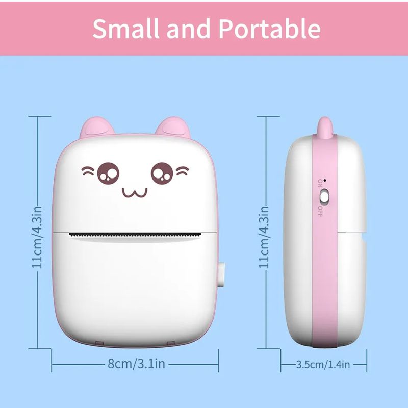 MINI IMPRESORA TERMICA PORTATIL BLUETOOTH PARA CELULAR, TABLET O PC, ROSA