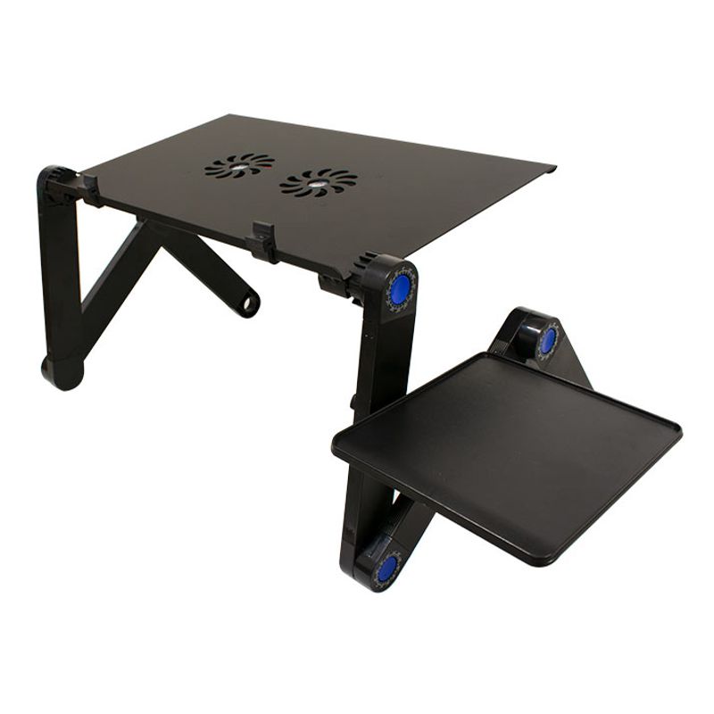 BASE SOPORTE ARTICULADO MULTIFUNCION PARA LAPTOP, METALICO, CON VENTILADOR, NEGRO 
