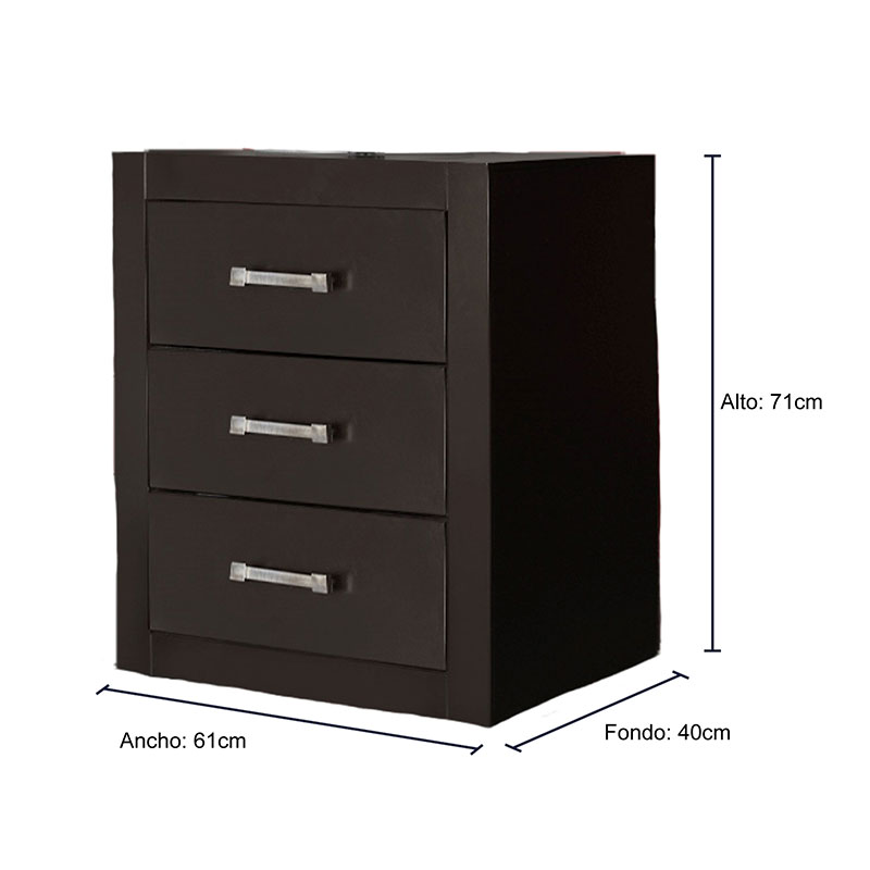 RECÁMARA MOBELO MILAN KING SIZE 3 PZ COLOR CHOCOLATE-ENTREGA ÚNICAMENTE EN CDMX, QUERÉTARO, PACHUCA, TOLUCA Y SUS ÁREAS METROPOLITANAS