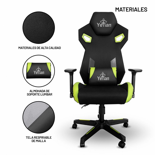 SILLA GAMER YEYIAN DRAKKAR SERIE 2500 VERDE YFC-ECFL-01-GR