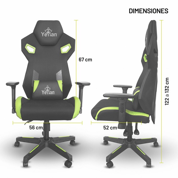 SILLA GAMER YEYIAN DRAKKAR SERIE 2500 VERDE YFC-ECFL-01-GR