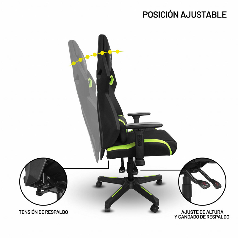 SILLA GAMER YEYIAN DRAKKAR SERIE 2500 VERDE YFC-ECFL-01-GR