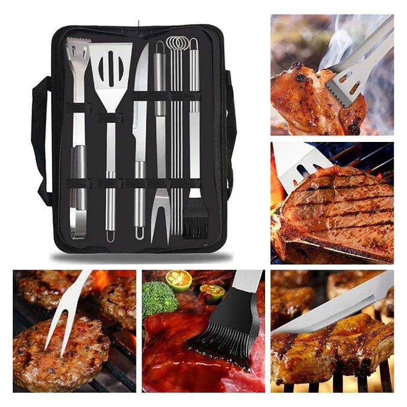 Kit De Parrilla Profesional De Acero Inoxidable 9 Piezas