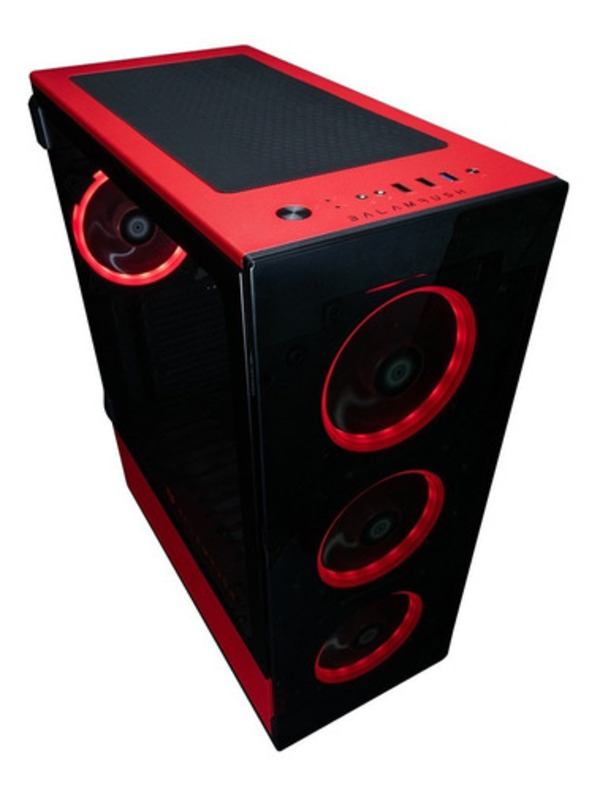 Gabinete Pc Gaming E-atx Thinos Balam Rush Rojo 4 Vent Rgb