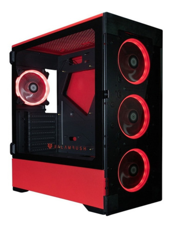 Gabinete Pc Gaming E-atx Thinos Balam Rush Rojo 4 Vent Rgb