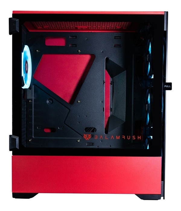 Gabinete Pc Gaming E-atx Thinos Balam Rush Rojo 4 Vent Rgb