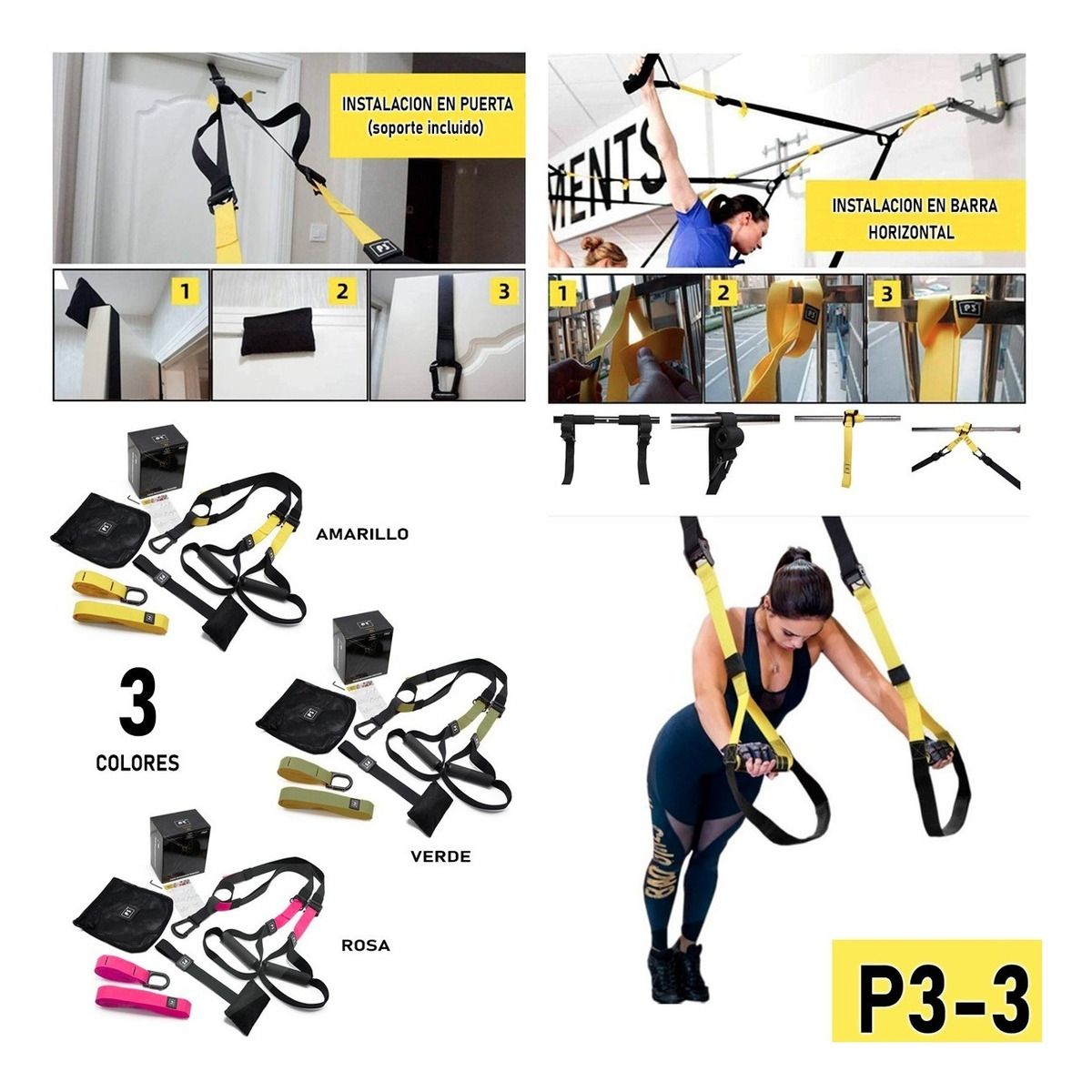 Sistema De Suspension P3pro Tipo-trx Bandas Ejercicio Ligas P3-PRO