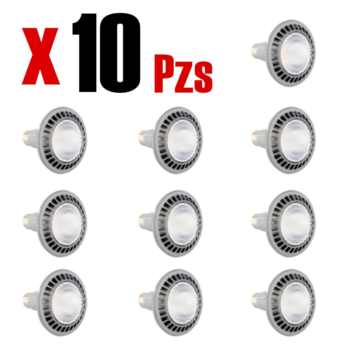 Bulbo Bombilla Foco Par30 LED E27 14w  Luz Calida 10 Pza