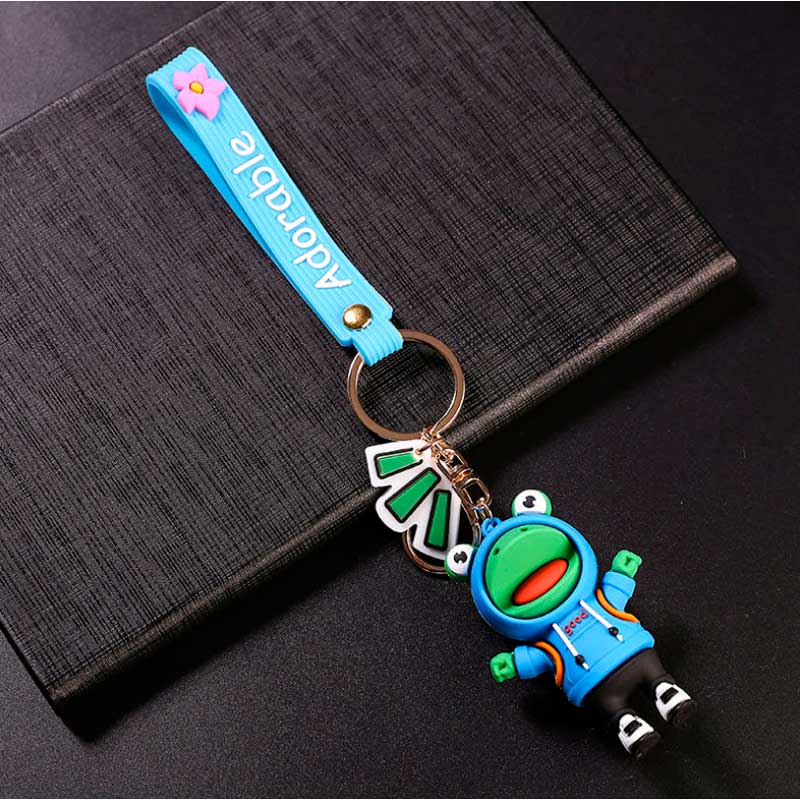 LLAVERO DE MODA COLGANTE KAWAII TIBURON, DRAGON , RANA , HAMSTER Y SHIBA