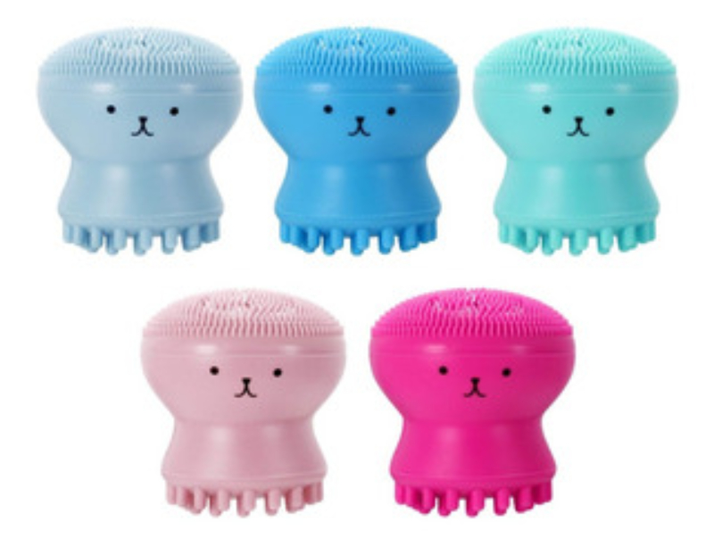 Cepillo Exfoliante Facial Pulpito Facial Limpieza  color azul 