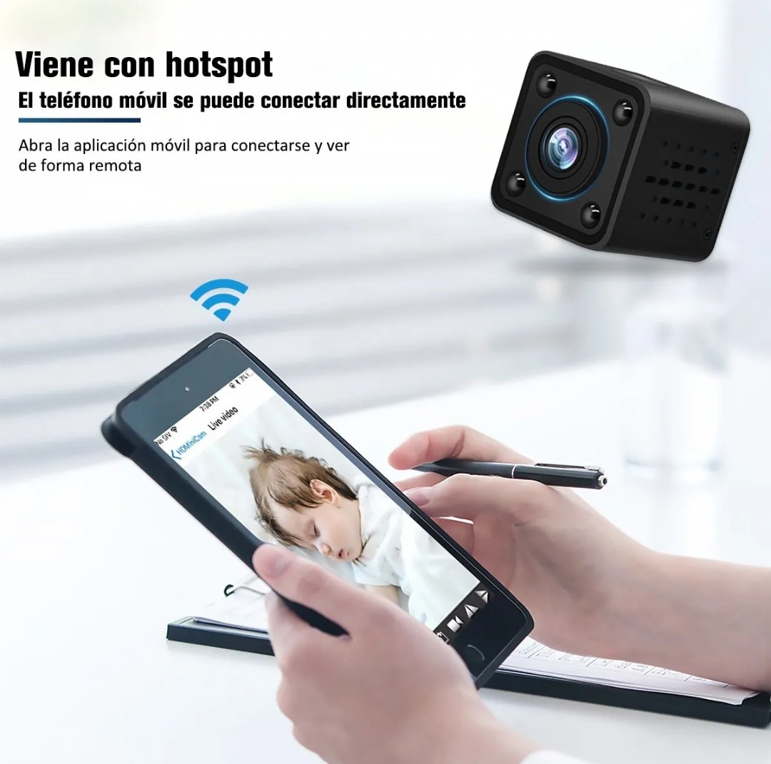 Mini Cámara Espía Wifi Full HD 1080P 2mp 3 Cm Inalámbrica Visión Nocturna Ip App
