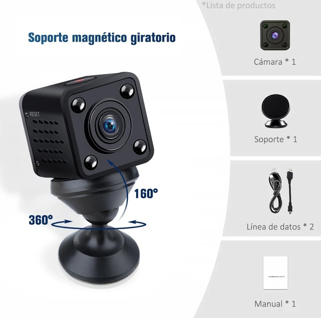 Mini Cámara Espía Wifi Full HD 1080P 2mp 3 Cm Inalámbrica Visión Nocturna Ip App