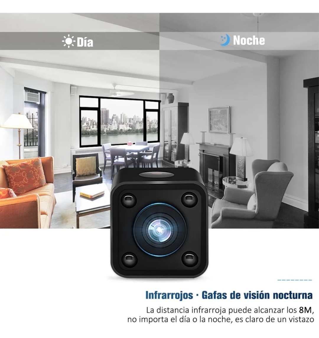 Mini Cámara Espía Wifi Full HD 1080P 2mp 3 Cm Inalámbrica Visión Nocturna Ip App