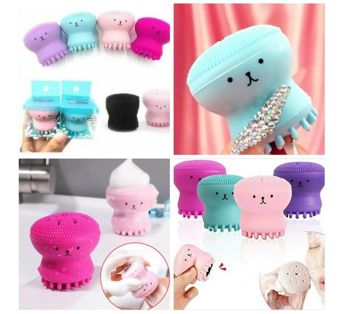 Cepillo Exfoliante Facial Pulpito Facial Limpieza color café