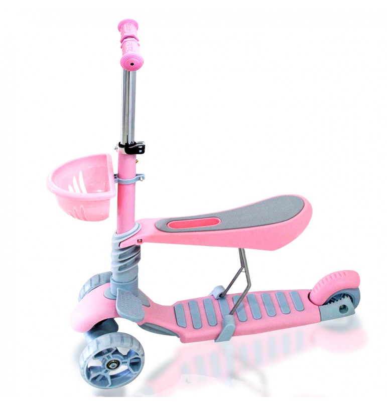 Scooter Patinete Ajustable Para Niños, 3 Ruedas Con Luces