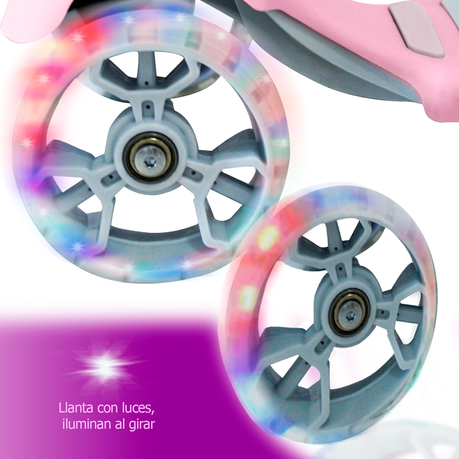 Scooter 3 ruedas Con Luces Led Y Asiento Con Canasta