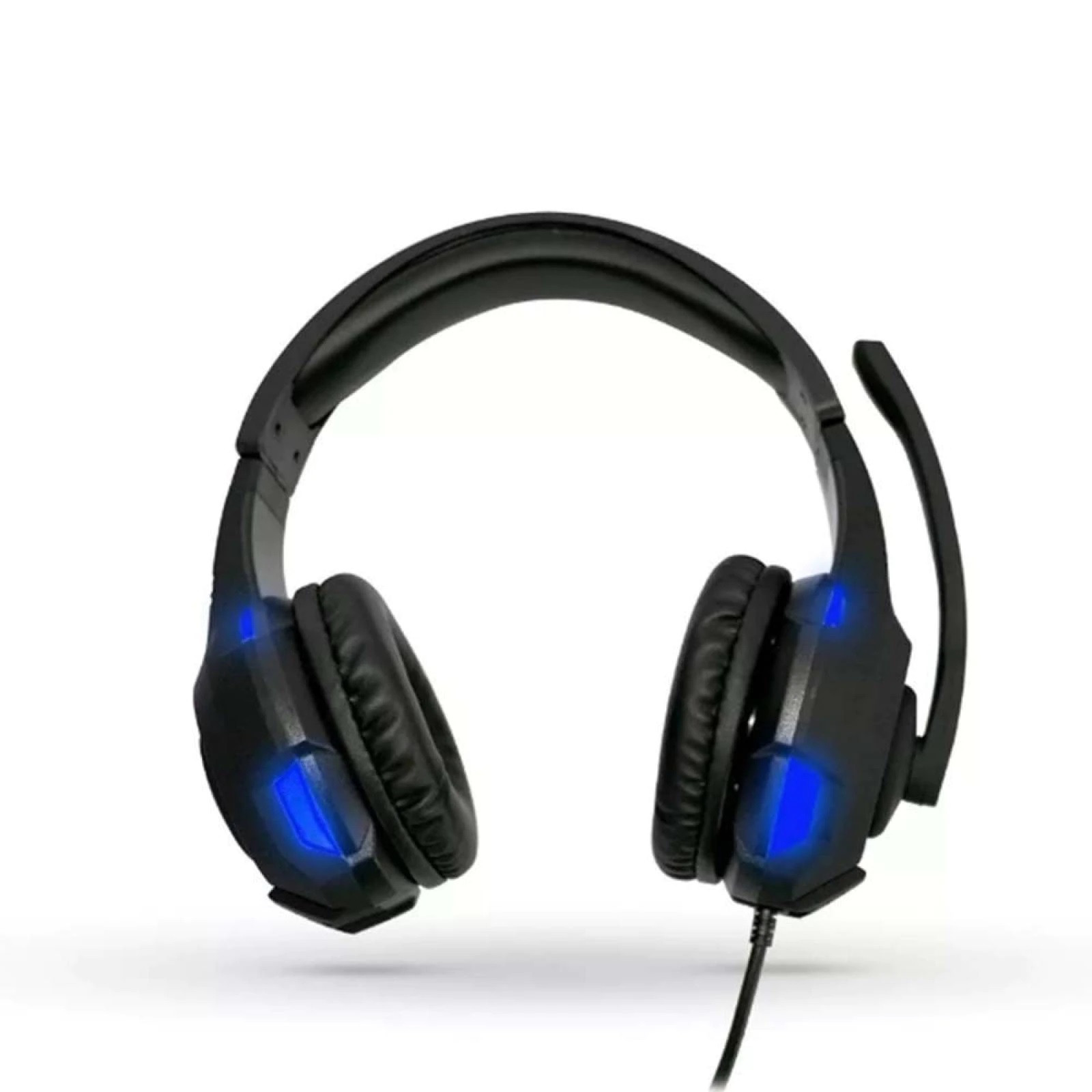 Diadema Gaming Negro Alambrico PC Video Juegos Gamer Microfono NA-0304A Led Azul Audifonos Escritorio