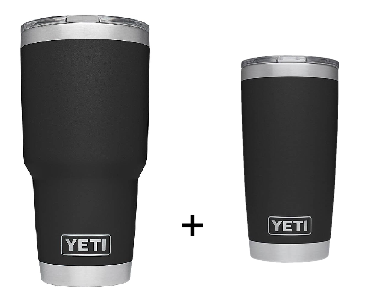 Paquete 2 Termos Yeti Rambler - 20 oz y 30 oz con Tapa Magnetica - Color Negro